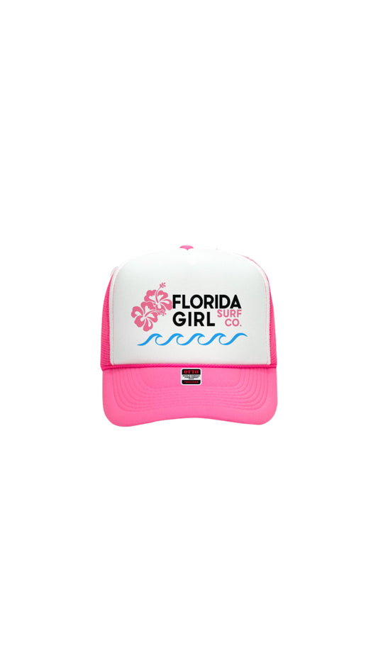 Florida Girl Iconic Pin & White Trucker